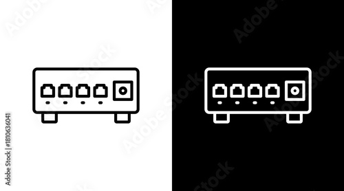 Network Switch White Icon Set Design