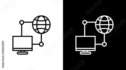 Wide Area Network White Icon Set Design