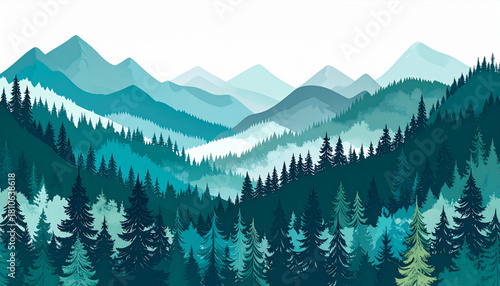 Loose Dry Brush Mountain Landscapes for Outdoor Brochure