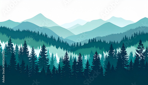 Loose Dry Brush Mountain Landscapes for Outdoor Brochure