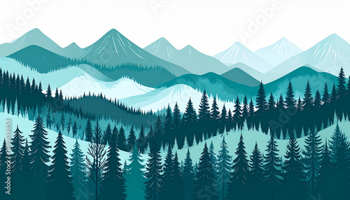 Loose Dry Brush Mountain Landscapes for Outdoor Brochure