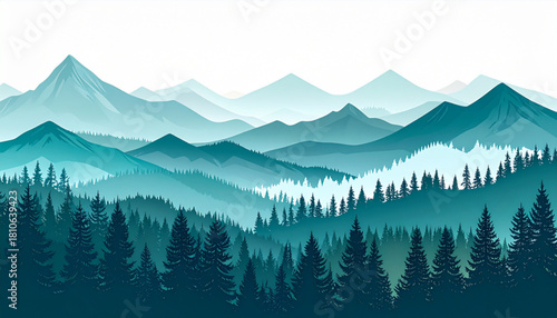 Loose Dry Brush Mountain Landscapes for Outdoor Brochure