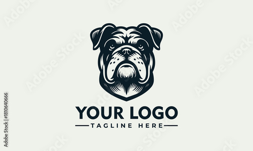 Vector logo illustration of a bulldog head, perfect for branding and mascot design