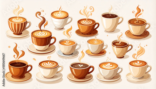 Loose Ink Coffee Cup Doodles for Cozy Café Branding