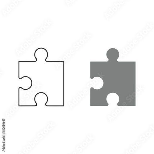 Puzzle piece icon, solution and problem concept, game element