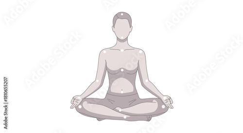 Serene Figure Meditating in Lotus Pose for Yoga and Wellness