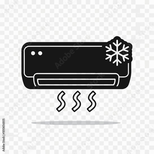 Illustration of an air conditioner with a snowflake symbol, representing cooling and temperature control isolated on