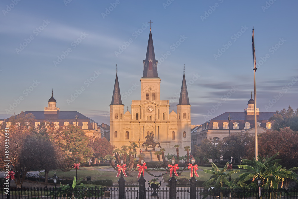 Fototapeta premium Famous New Orleans Landmark Illuminated with First Light in the Morning