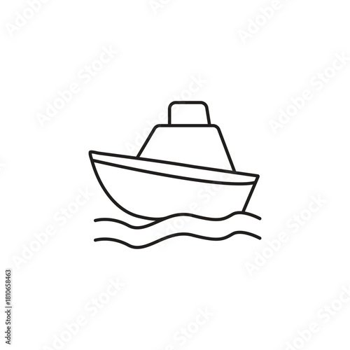 Boat on water icon