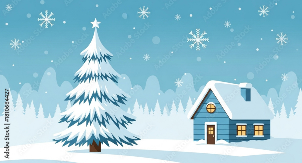 Naklejka premium house in the snow