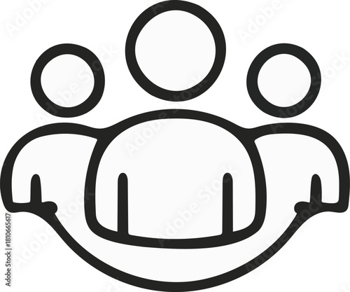 Group Dynamics Icon: A minimalistic icon depicts a united ensemble, subtly suggesting collaborative bonds. It represents the essence of teamwork, depicting the power of unity and interconnectedness.