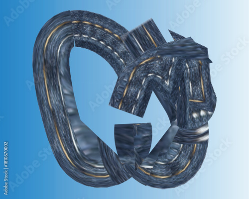 3D render of a pair of gold metal business icons, a type design concept with an illustration of a Euro symbol and the number five sign on a white background