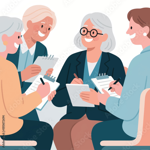 People are consulting Illustrator Artwork Banner Background Design Template 