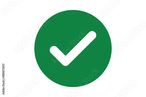 White right tick check mark icon vector on green circle over white background. flat style. tick icon for web site design, logo, app, UI design,