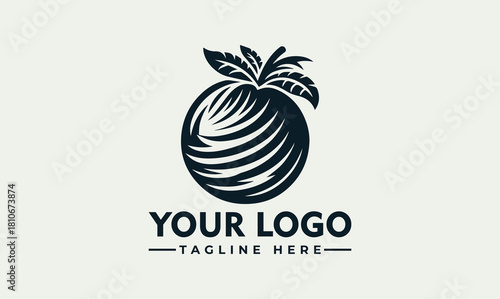 Abstract fruit vector logo illustration for natural organic food branding design