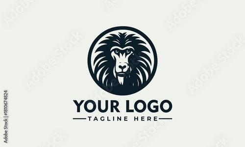 Majestic Lion Vector Logo Illustration A Symbol of Strength and Courage