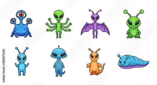 Adorable Extraterrestrial Cartoon Characters A Diverse Collection of Funny Alien Designs