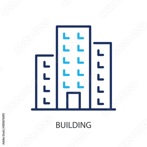 Building thin line icons. Original vector illustration.
