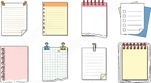 Assorted Paper Notes and Notepads Collection Keywords: paper, note, notepad, notebook, sheet