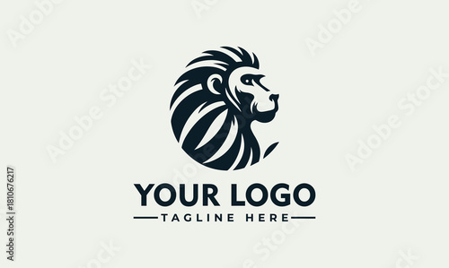 Stylized Lion Head Profile Vector Logo Illustration for Professional Branding and Business Identity