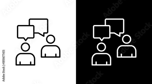 Dialogue White Icon Set Design