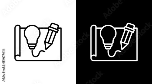 Creativity White Icon Set Design