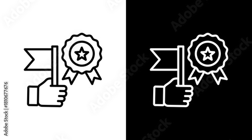 Accomplishment White Icon Set Design