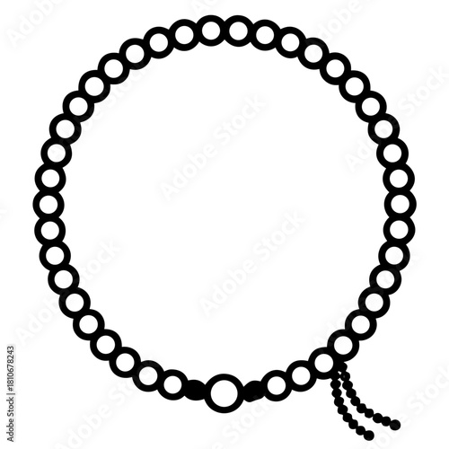 Illustration of a beaded necklace isolated on