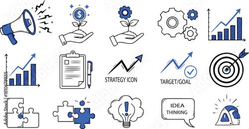 Business Strategy and Goal Achievement Icons target
