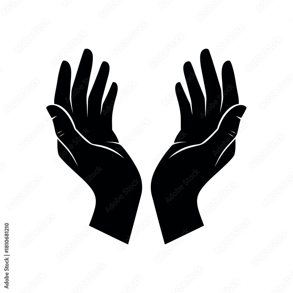 Obraz premium Hands Reaching Out in Silhouette.