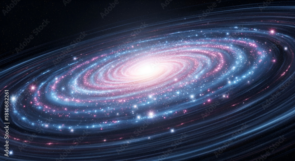 Fototapeta premium Stunning Spiral Galaxy Illustration with Vibrant Colors and Brilliant Starlight