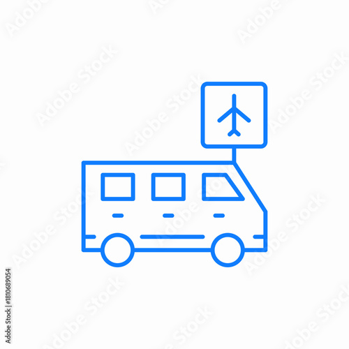 airport shuttle icon sign vector