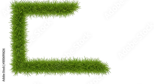Green grass frame isolated on transparent background is shown in this high angle studio shot