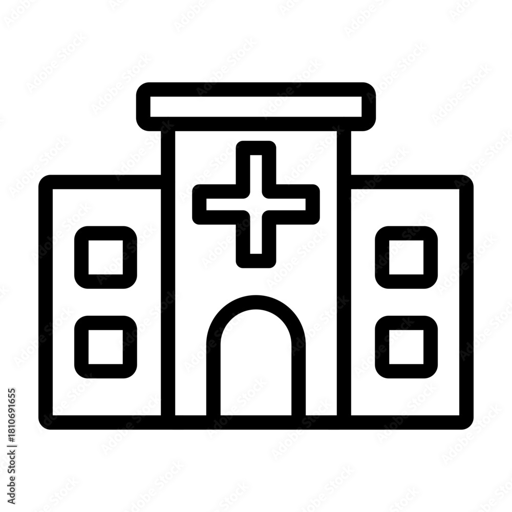 Obraz premium Health Center Vector Line Icon Design