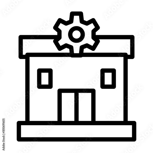 Service Center Vector Line Icon Design