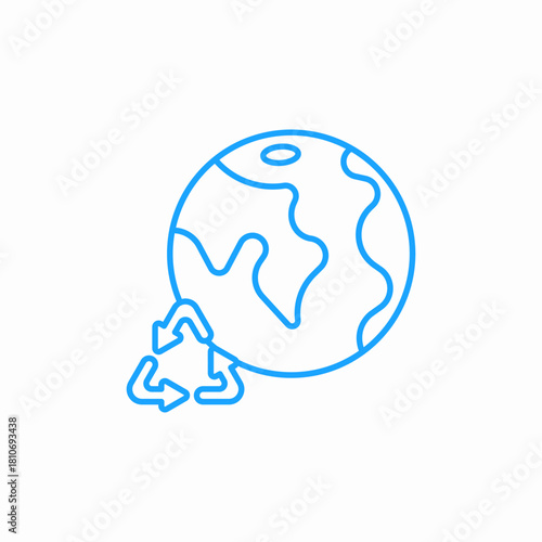 recycled world icon sign vector