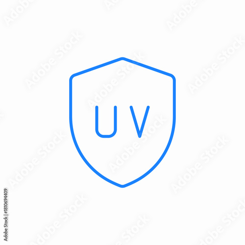 shield with uv letters uv protection icon sign vector