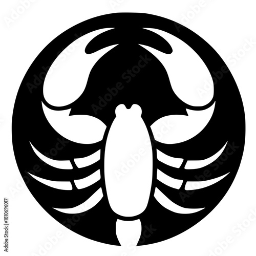 Simple minimalist scorpion logo silhouette