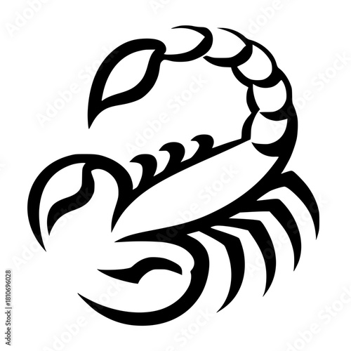 Simple minimalist scorpion logo silhouette