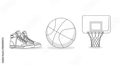 Golf Gear Illustration of Clubs, Bag, and Accessories for the Avid Golfer, Ideal for Sport Designs