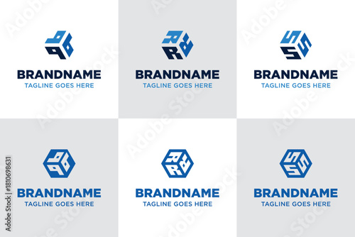 Letters QQQ RRR SSS Hexagon Logo Set, symbolizing structure, balance, and geometric modernity