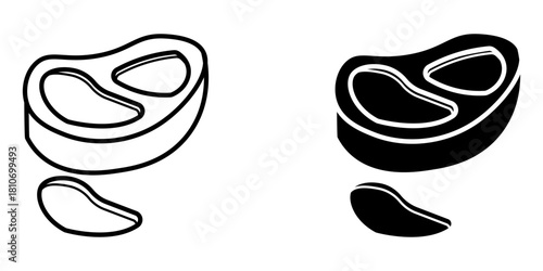meat icon, cut meat, vector icon
