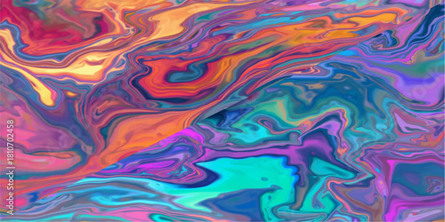 Diagonal Fusion of Warm and Cool Marbled Swirls, Blending Orange Fire with Teal Calm in a Fluid Dance of Color, Texture, and Abstract Energy