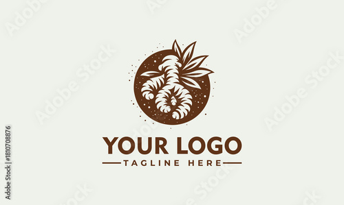 Vintage style root crop vector logo illustration, an organic design for natural products