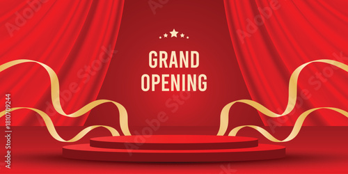 grand opening background, inauguration of the opening of a business event