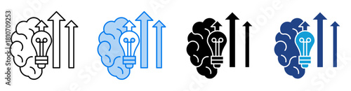 Intelligence icon set multiple style collection