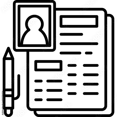 Resume Document Line Icon