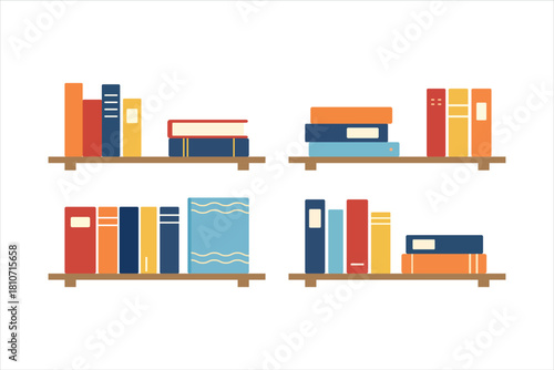 cartoon wall hanger bookshelf illustration