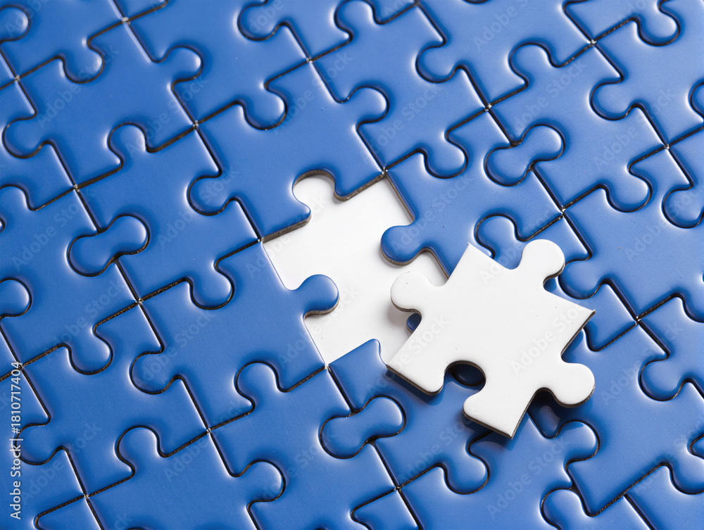 Fototapeta premium Unfinished jigsaw puzzle. Concept image of difficult problem