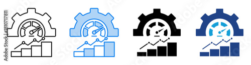 Performance icon set multiple style collection